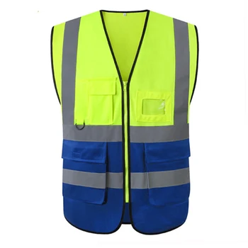 Fluorescent Yellow Blue Navy High Visibility Work Uniforms Reflective ...