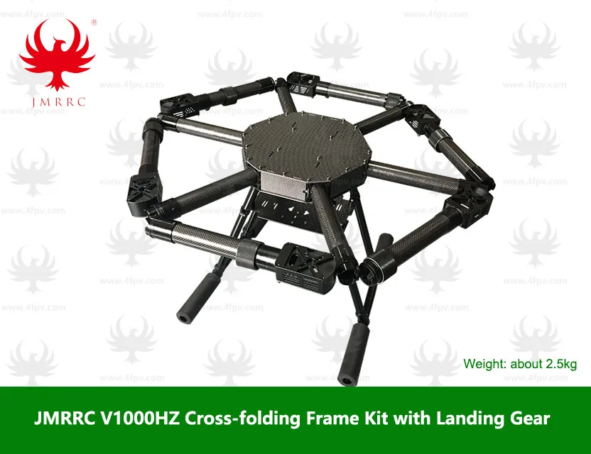 

JMRRC Hexacopter V1000HZ carbon fiber frame kit,Cross-folding Agriculture UAV drone frame body with landing gear