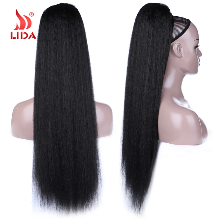 
Lida synthetic drawstring ponytail hair extension kinky straight long 30inches all color in stock ponytail 