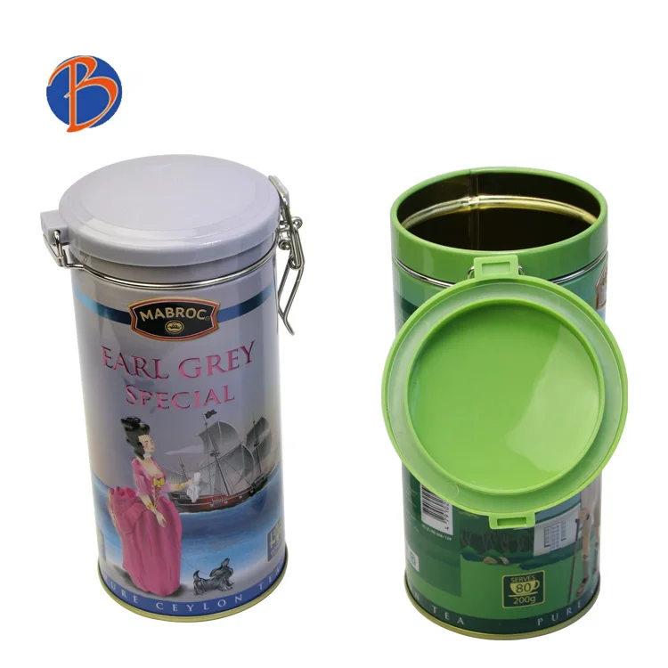 Bodenda food grade coffee tin  packaging box  airtight round metal tin box with clip lid