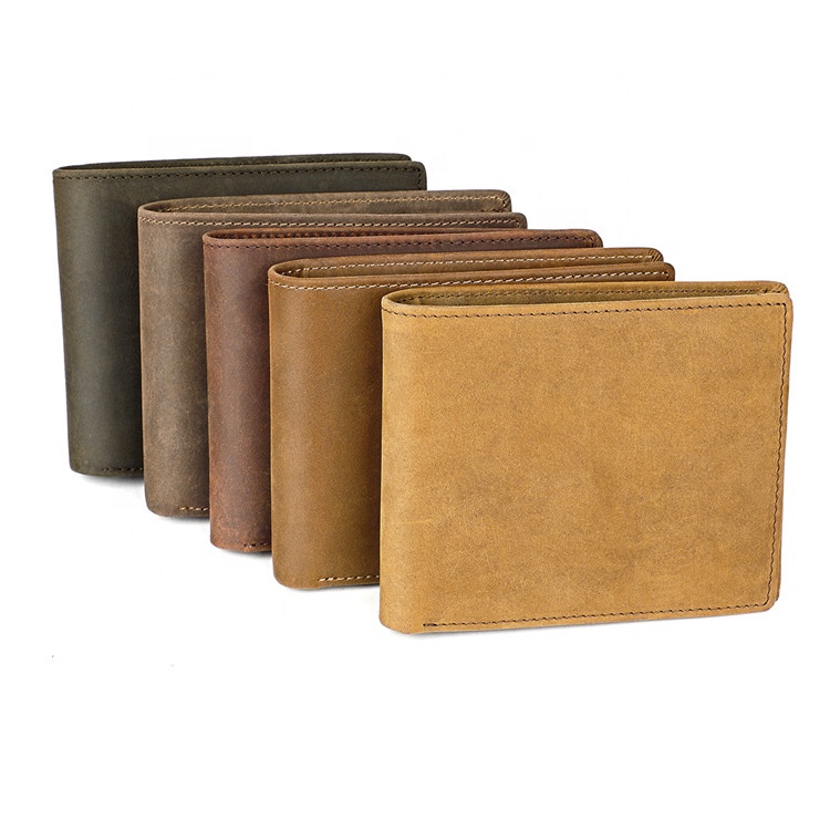 

Boshiho High Quality Rfid Bifold Retro Customized Wallets Men Genuine Leather Minimalist Wallet Dropshipping