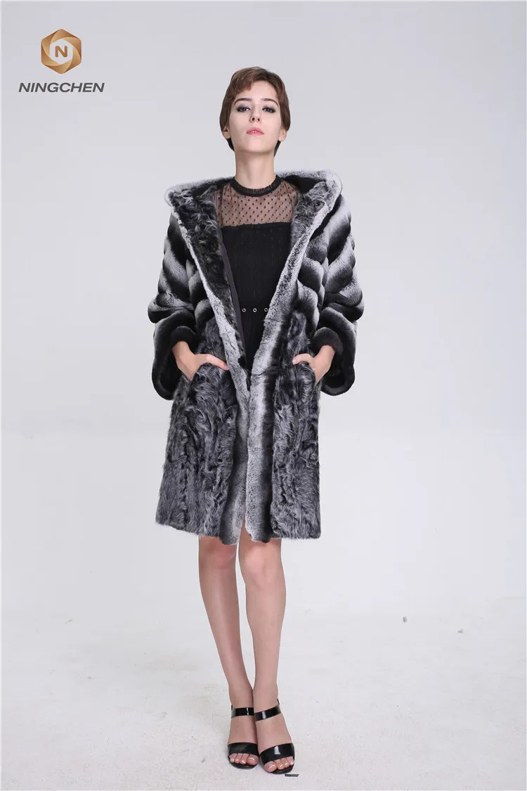 China Wholesale Fashion Womwinter Coats Knitted Dyed Rabbit Fur Jacket