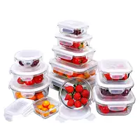 

Multifunctional microwave container bento lunch box glass food storage with CE certificate