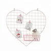 550-88P home decor pink heart shape hanging metal wire photo wall grid panel display