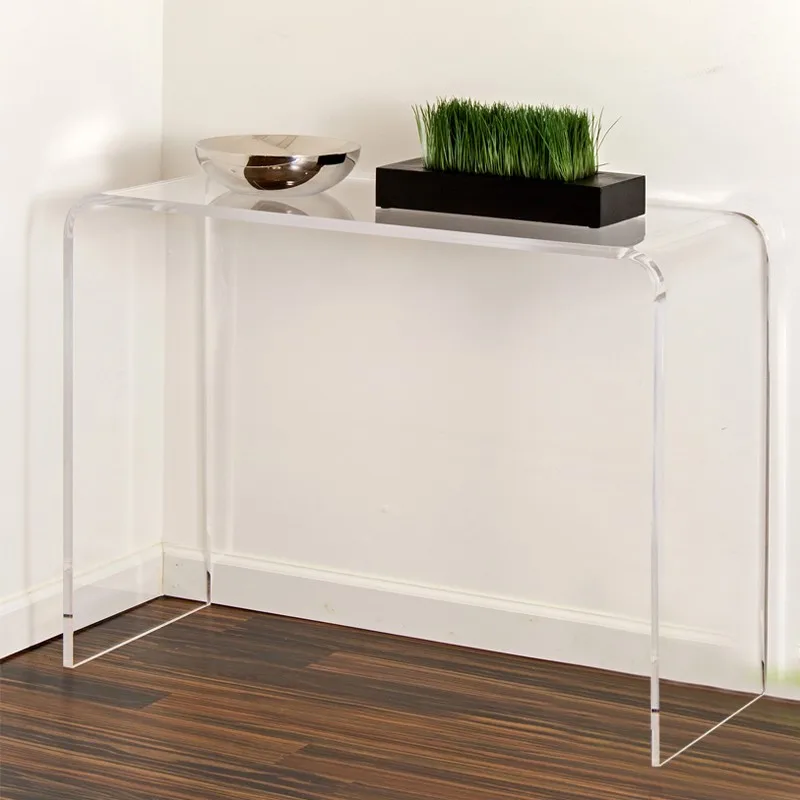 Clear U-shaped Lucite Console Table Modern Acrylic Nesting Side Tables ...