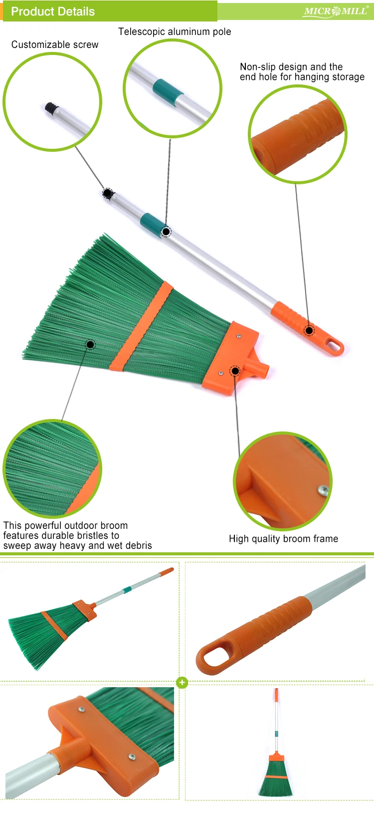 China Wholesale Home Cleaning Plastic Broom Garden Sweeping Grass Long