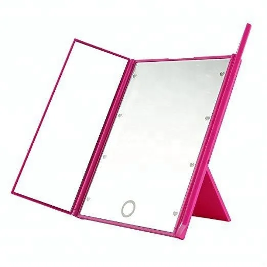 

Table three-side foldable fashion lady dressing makeup battery led mirrors