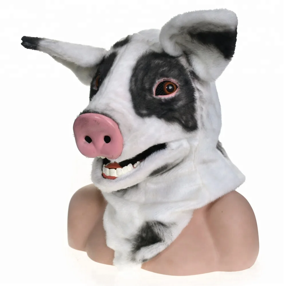 Masks Masquerade Moving Mouth Animal Party Spotted Pig Mask For Adults ...