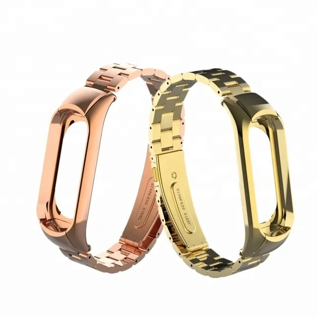 

New Arrival OEM Customized Decorative Replacement Stainless Steel Watch Strap For Xiaomi Mi Band 3