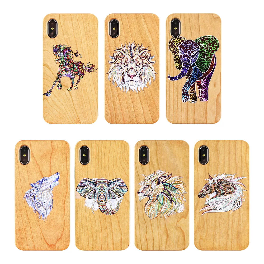Deep Sea Water Natural Resin Solid Wood Phone Case For iPhone X XS XR XS Max