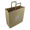 Customized brown kraft paper bag flat handle for clothes