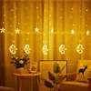 Acrylic Pendant Ramadan Star and Moon String LED Curtain Light for Home Decoration
