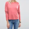 Custom Cheap Bulk Plain Pink Woman Fashion Design Custom Printing Long Sleeve 100% Cotton Women's t shirts