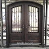 Copper finished wrought iron double entry door with thermos break
