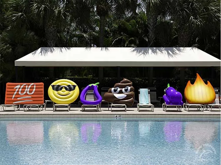 eggplant emoji pool float