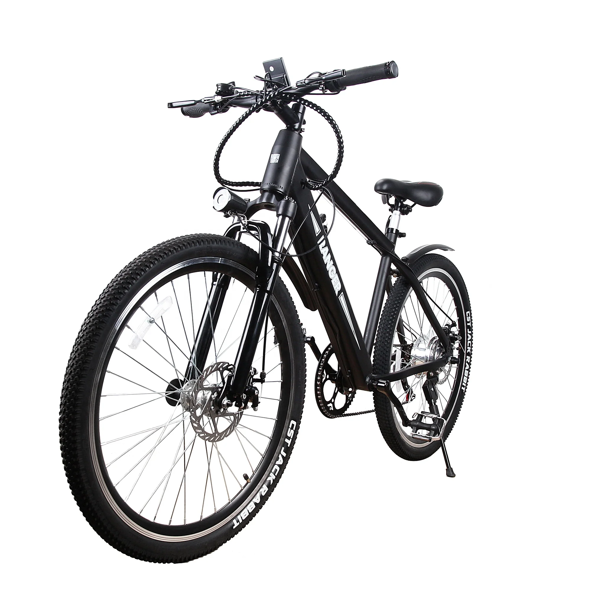 

2019 Nakto Cheap 26inch Alloy Lithium Electric Mountain Bike With hidden battery pedal assist suspension fork for sale, Black