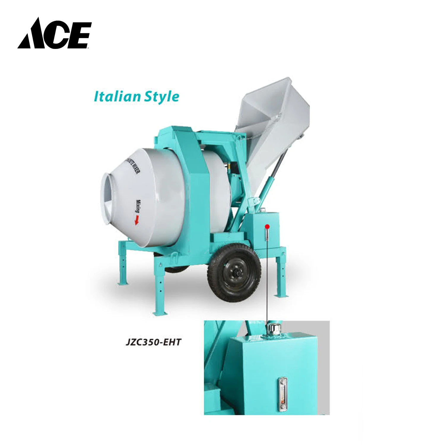 JZC350-EHT Italian Style Electric Motor Reversing Cement Mixer Concrete