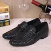 wholesale top quality designer woven hand made cowhide genuine leather men dress shoes