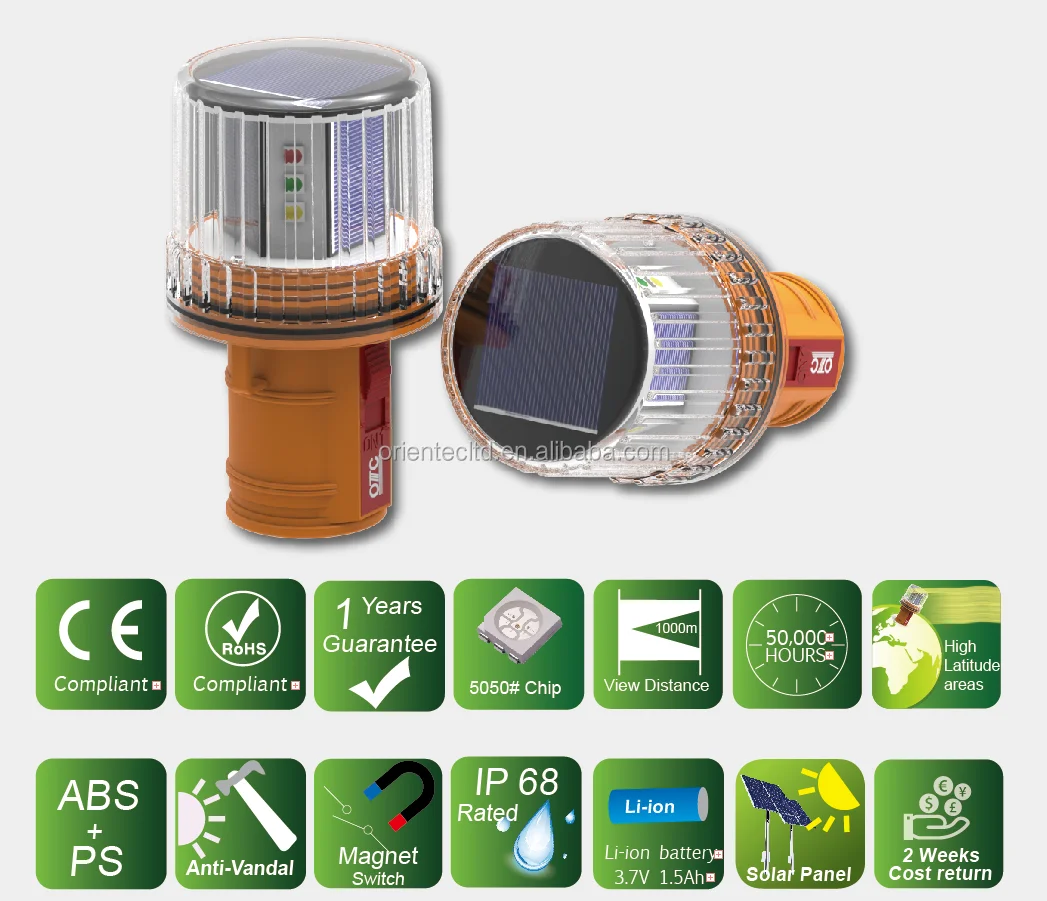 
OT-SL68SS IP68 solar beacon light 