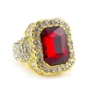 Classic Style Hiphop Zinc Alloy Artificial Ruby Gems Stone Ring