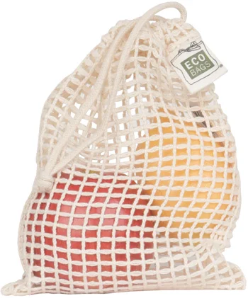 

100% reusable cotton mesh produce bag, Beige