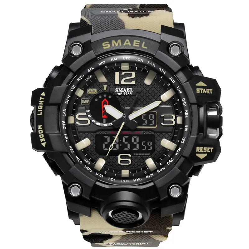 

Best Selling SMAEL 1545MC military camouflage strap water resistant outdoor sport men's wristwatch