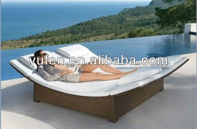 Cast Aluminum Rattan Outdoor Beach Bed - Buy Beach Bed,Outdoor Beach ...