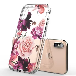 Floral Clear Shockproof Phone Case Cover iPhone MAX 6.5 inch