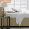 Cheap hotel plain white flat bed sheets