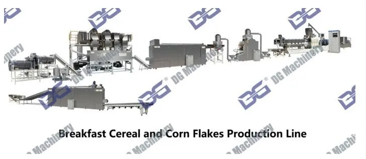 Made In China Twin Screw Extruded Tortilla Corn Chips Cereal Grain Bubble Maize Corn Flakes Snacks Food Make Machinery Exporter