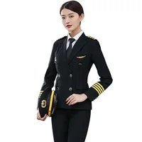 

Wholesale Airline Aviation Black Women Pilot Uniform high quality