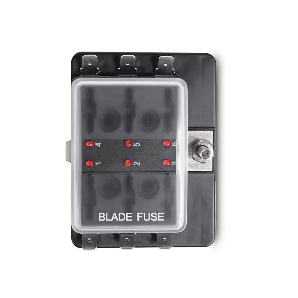Get Quotations · Jtron 6 Way DC 12~32V Blade Fuse Box Holder With LED Warning Light Kit