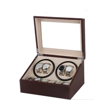 

2 Winder 4 Slots Motor 6 Jewelry Watch Storage Brown Black Rotating Electronic Watch Winder Box