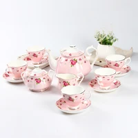 

royal fine bone china grace porcelain tea set including two sets cups and saucers 1piece pot / chinese tea gift