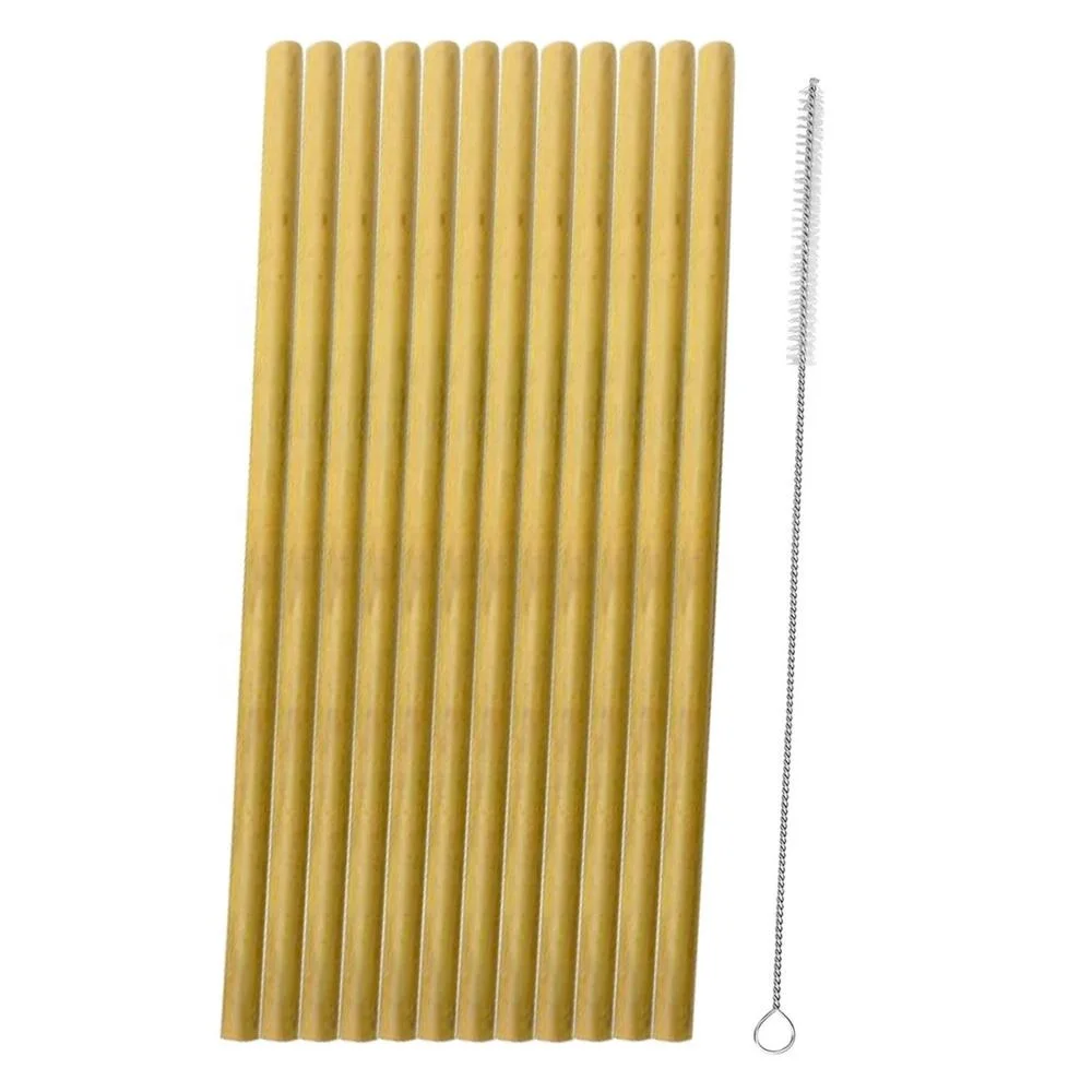 

Natural bamboo straw with custom logo, Natural color(yellow and green)