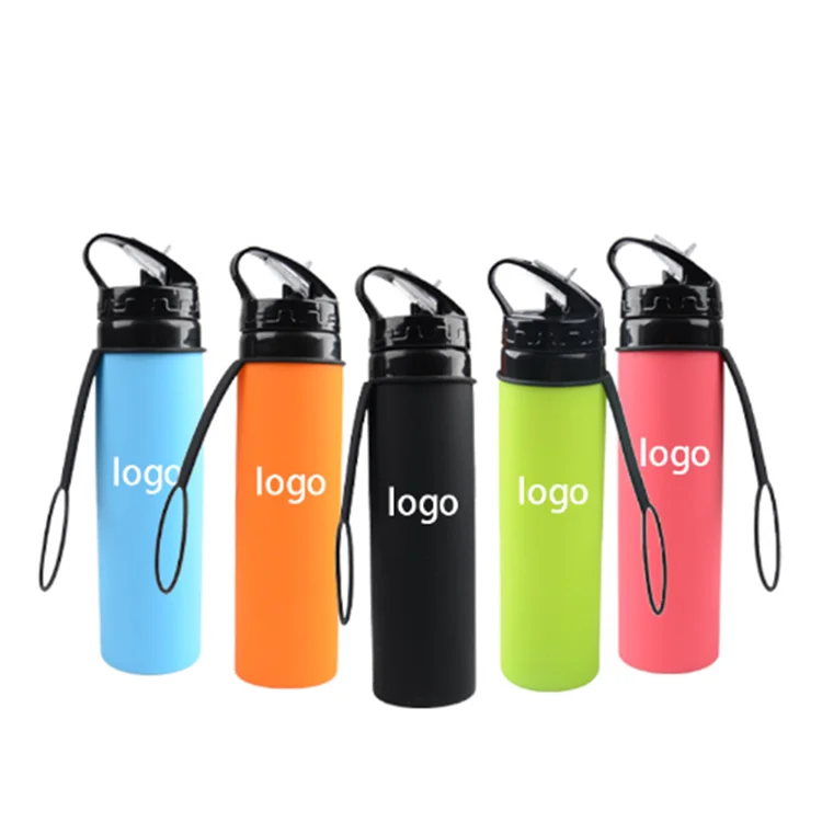 

Wholesale BPA Free Silicone Drinking Collapsible Water Bottle with custom logo