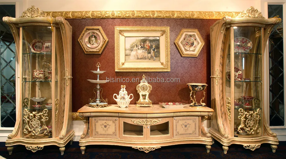 Luxury French Rococo Living Room Furnitur Tv Cabinet Set/ Retro Vivid ...