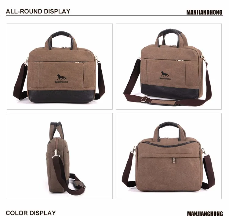 Custom shockproof Men's Leisure Canvas Messenger Bag Sling Laptop Bags