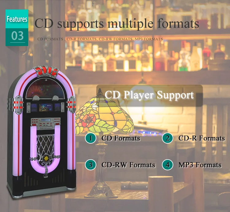 2017 Large Popular Record Jukebox Wurlitzer Usb Sd Mp3 Digital Cd