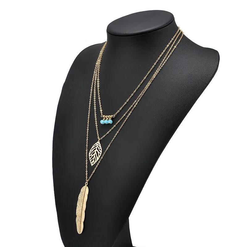 

Simple fashion long chain layer charm lariat necklace