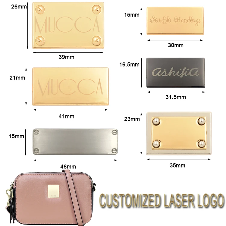 Custom Fashion Design Light Gold Logo Labels Metal Logo Plates For Handbag Buy Metal Logo