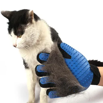 Warna Biru Silikon Deshedding Kucing Sikat Rambut Kuda Remover