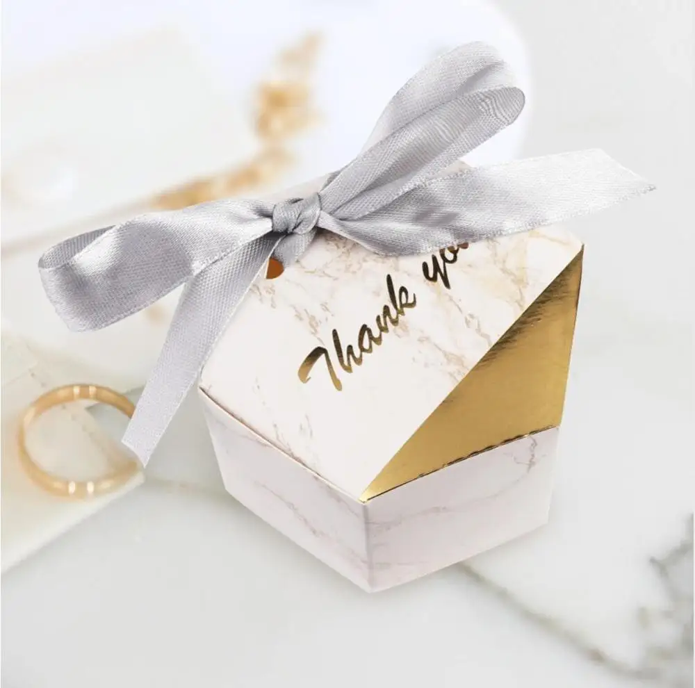 

Europe paper marble candy box wedding candy gift box