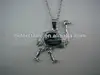 Hot sell Ostrich pendant,Unique Ostrich bird necklace,Alloy ostrich jewelry with genuine shell