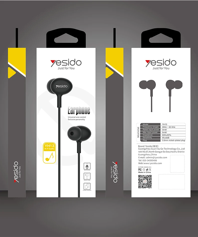 Fashionable Small Handsfree In Ear Headset 3.5Mm Wired Hifi Stereo Earphone With Mic
