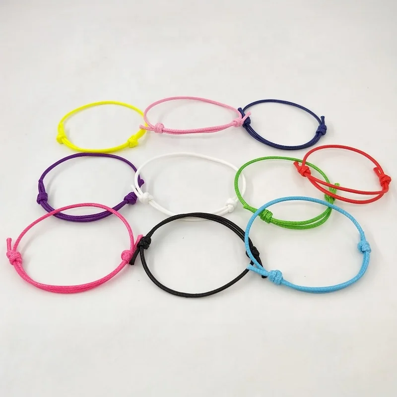 

Korean style  2.0 mm waxed bracelet colourful very cheap party bracelet