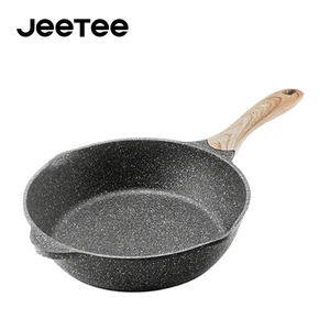 Image of 32cm Aluminum alloy die cast non-stick DUPONT coating deep frying pan deep potato aluminum large fry pan induction with handle