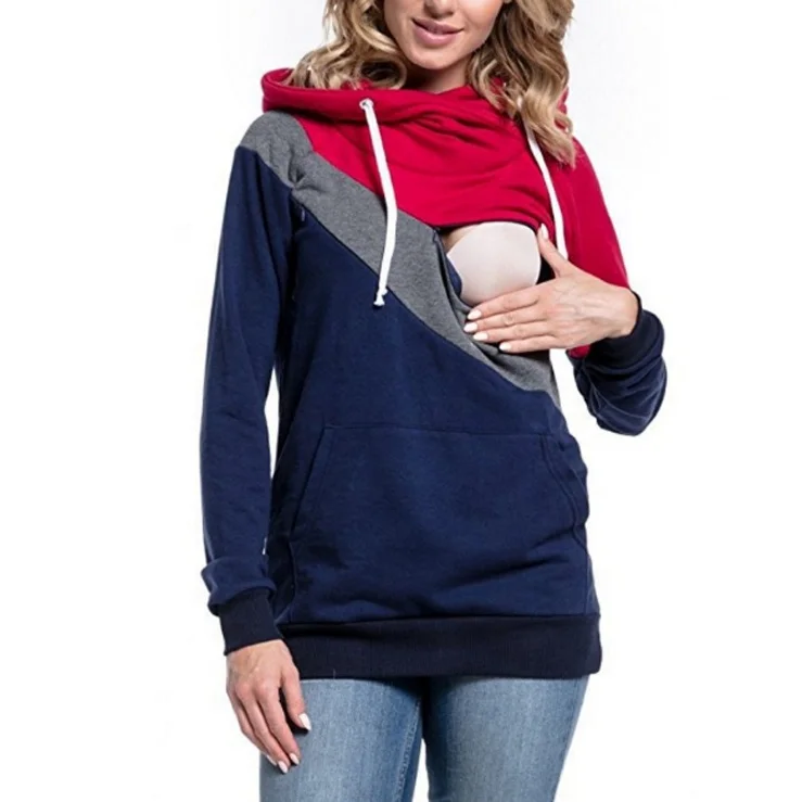 

Fashion Nursing Wear Maternity Nursing Tops Breastfeeding Clothing Clothes Breastfeeding Nursing Hoodie Adult Feeding Top Shirt, As pictures