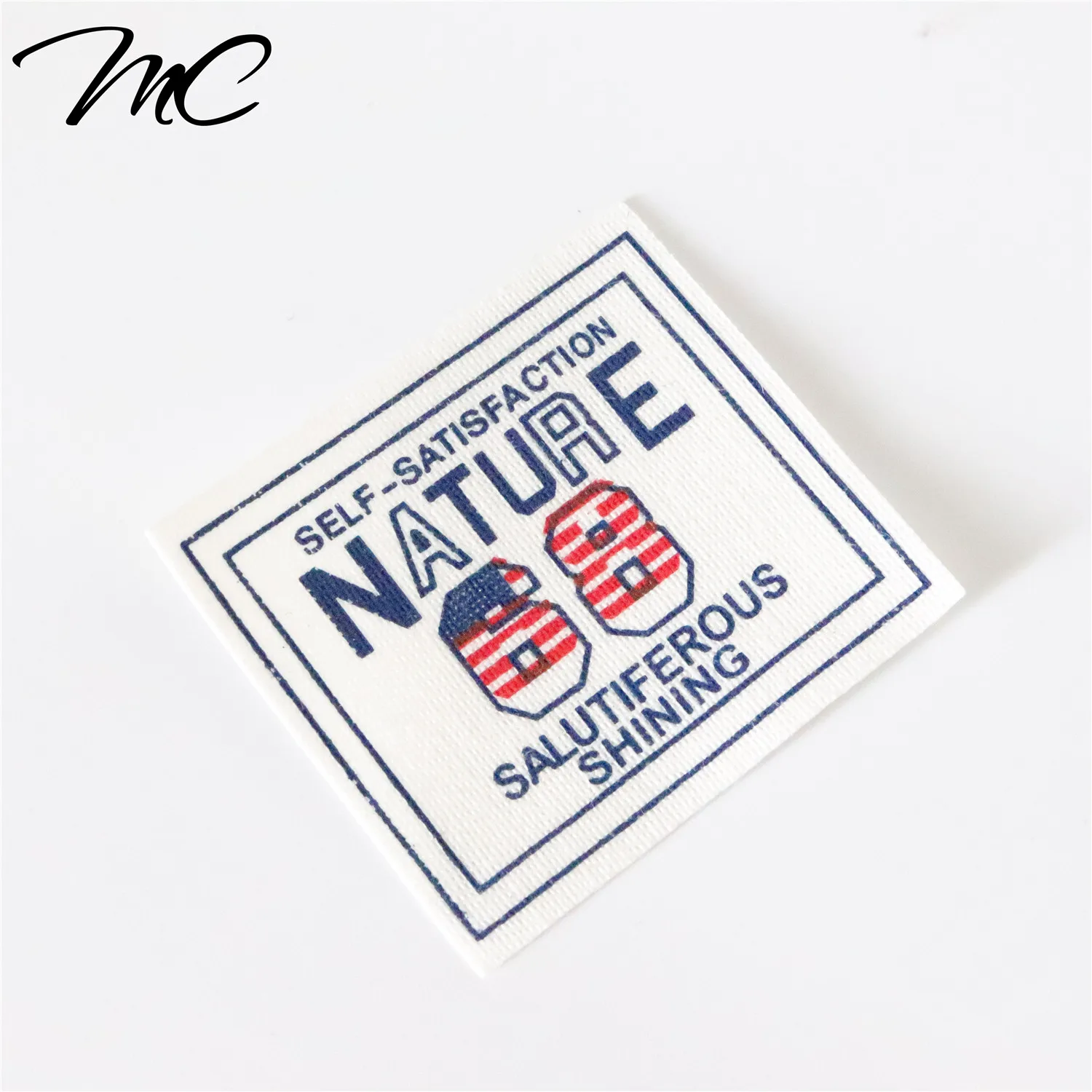 

Customized central folding ribbon woven label with high density, Custom color