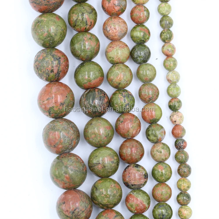 

Wholesale High quality natural stone bead unakite beads 6mm for jewelry making, Mixed color